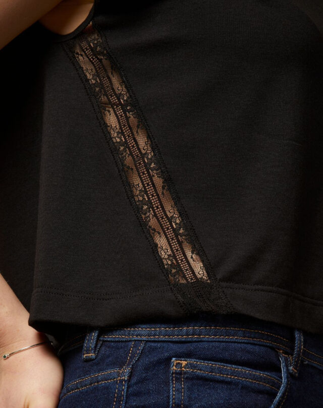 Lemahieu - Crop top dentelle - Noir - Femme