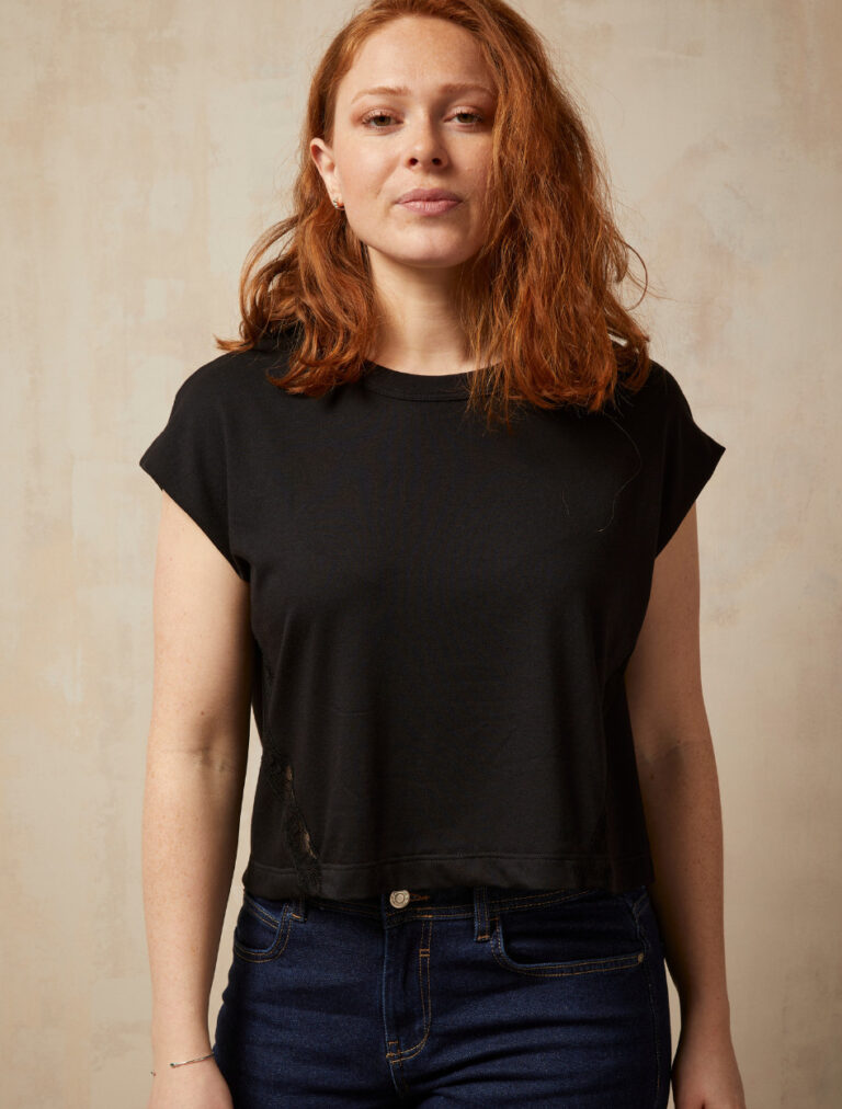 Lemahieu - Crop top dentelle - Noir - Femme