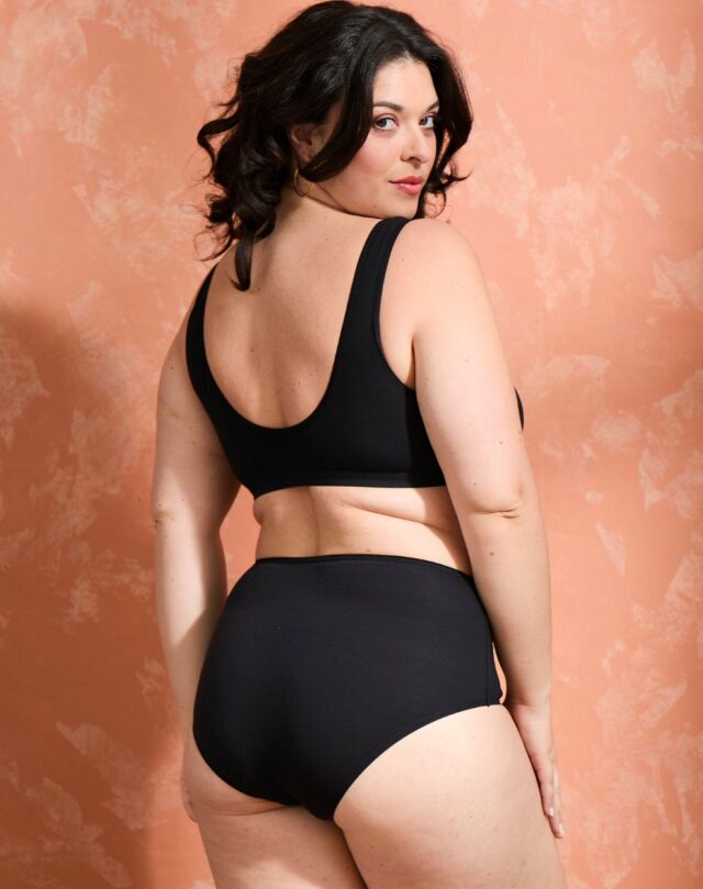 Lemahieu - Culotte taille haute en Coton BIO - Noir - Femme