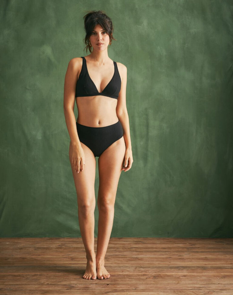 Lemahieu - Culotte taille haute en Coton BIO côtelé - Noir - Femme