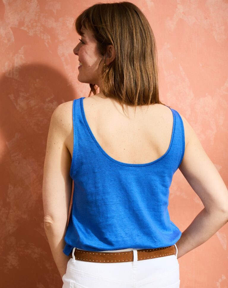 Lemahieu - Débardeur recto-verso 100% Lin - Bleu électrique - Femme