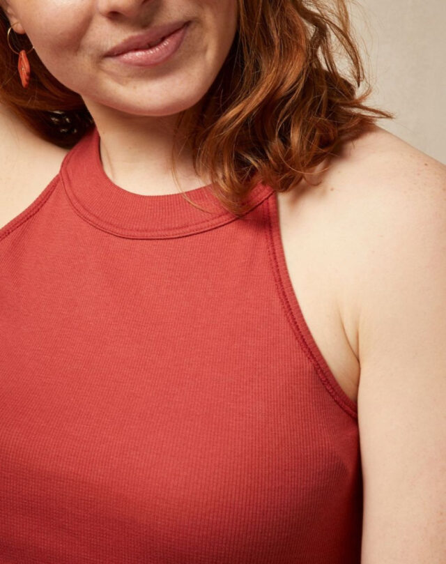 Lemahieu - Débardeur côtelé - Terracotta - Femme