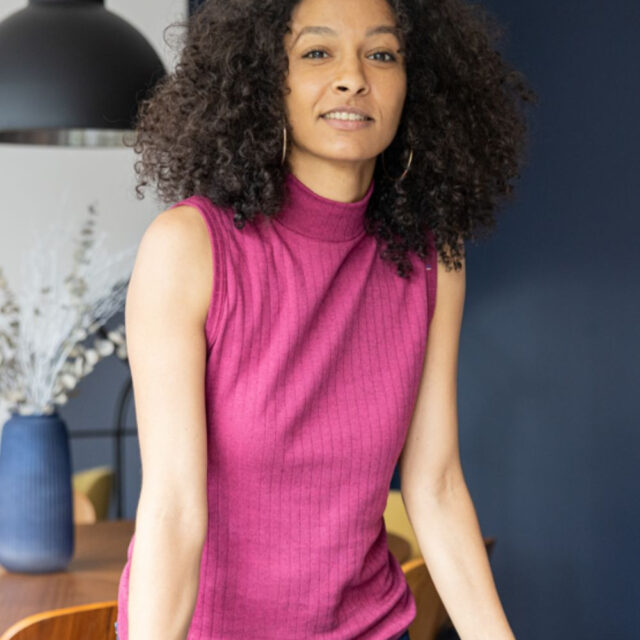 Lemahieu - Débardeur Laine & Coton - Grenat - Femme - Bordeaux - Femme