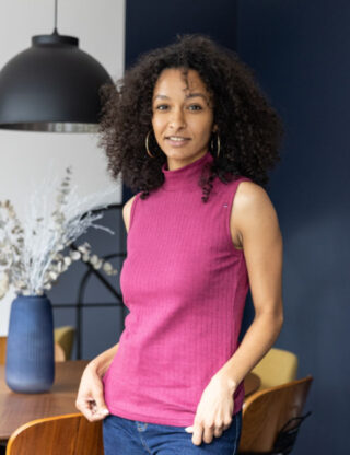 Maison Lemahieu - Débardeur Laine & Coton – Grenat – Femme – Bordeaux – Femme