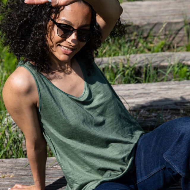 Lemahieu - Débardeur 100% Lin - Kaki - Femme - Femme