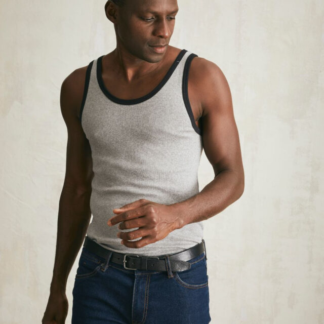 Lemahieu - Débardeur Marcel en Coton BIO - Gris - Terracotta - Homme