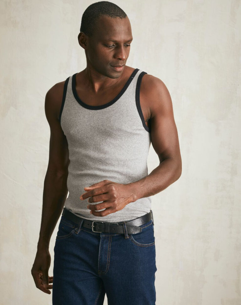 Lemahieu - Débardeur Marcel en Coton BIO - Gris - Terracotta - Homme
