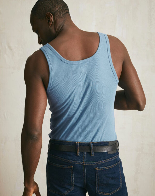 Lemahieu - Débardeur Marcel en Coton BIO - Bleu océan - Homme