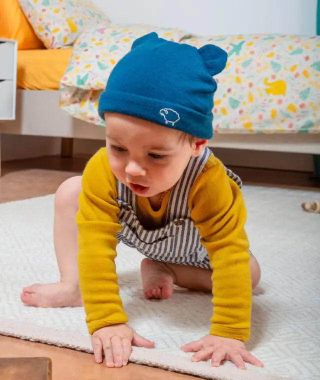 Ardelaine - Bonnet ourson en laine mérinos pour bébé