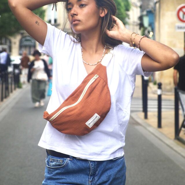 Maison Mallow - Sac Banane Lin Terracotta