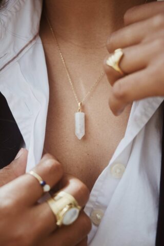 Collier Greta pierre de lune par la marque MAISON MALLOW MAISON MALLOW - Collier Greta pierre de lune