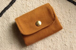 MAISON MALLOW - Mini Portefeuille En Toile Unie Ocre