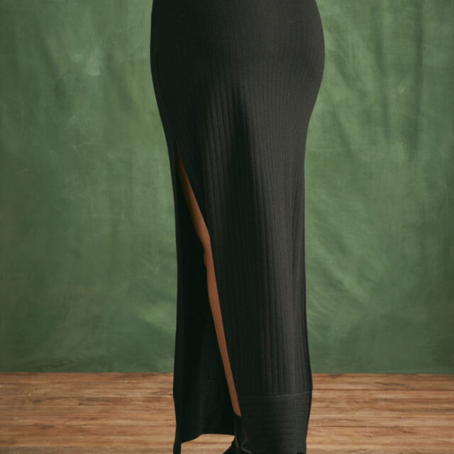 Lemahieu - Jupe midi laine et coton - Noir - Femme