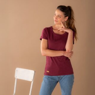 Le t-shirt Propre - Le t-shirt en coton bio  Bordeaux
