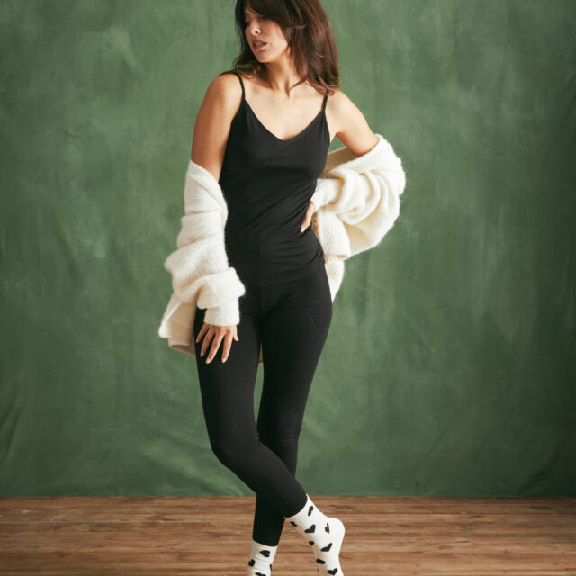 Lemahieu - Legging en Coton Modal - Noir - Femme