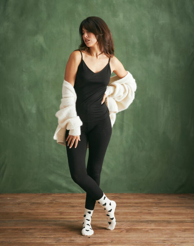 Lemahieu - Legging en Coton Modal - Noir - Femme