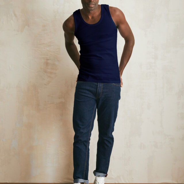 Lemahieu - 2x Débardeurs Marcel - Blanc + Marine - Homme