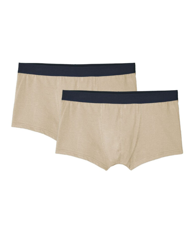 Lemahieu - 2x Boxers courts en Coton BIO - Naturel - Blanc - Homme
