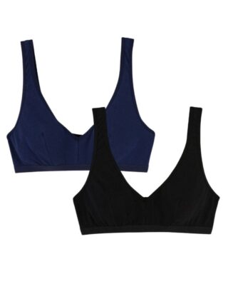 Maison Lemahieu - 2x Brassières à pinces – Marine + Noir – Femme