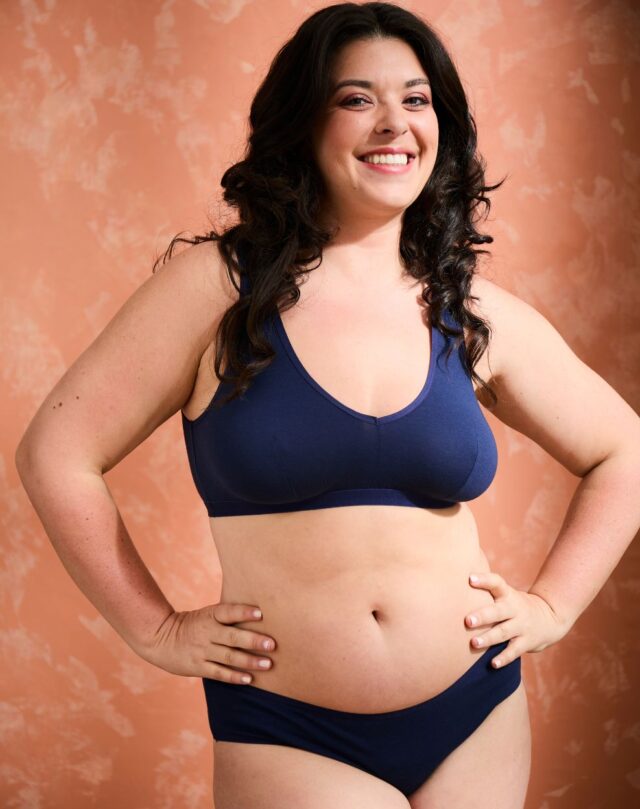 Lemahieu - 2x Brassières à pinces - Blanc + Marine - Femme