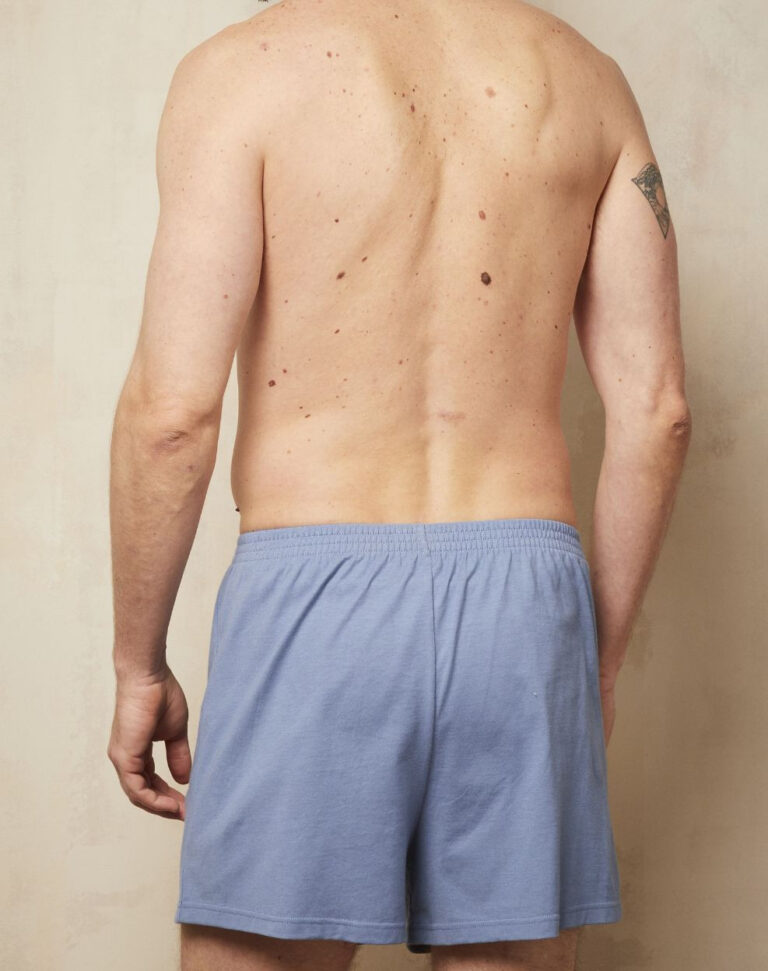 Lemahieu - 2x Caleçons courts en Coton BIO - Naturel + Bleu océan - Homme