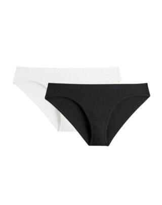 Maison Lemahieu - 2x Culottes 100% en Coton BIO – Noir + Blanc – Femme
