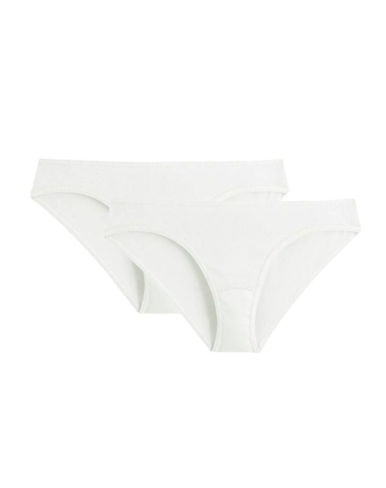 Lemahieu - 2x Culottes 100% en Coton BIO - Blanc - Femme