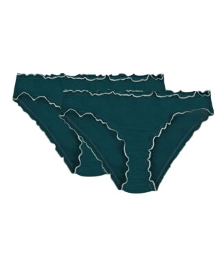 Maison Lemahieu - Lot de 2 culottes froufrou – Vert Cyprès – Multicouleur  – Femme