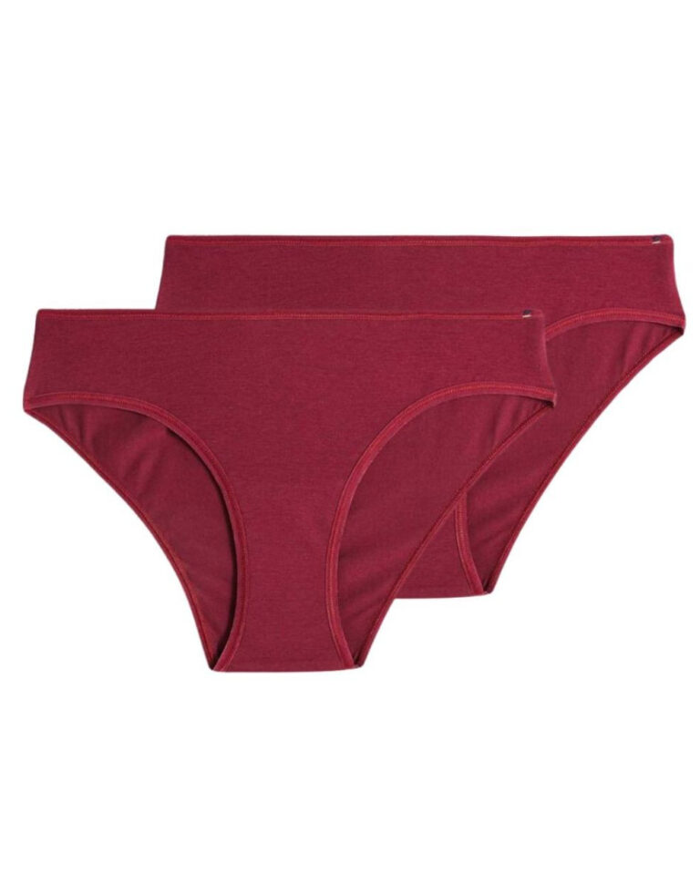 Lemahieu - 2x Culottes en Coton BIO - Grenat - Bordeaux - Femme