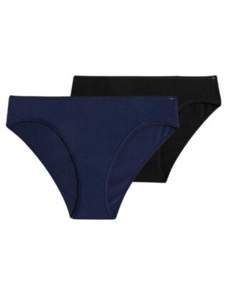 Maison Lemahieu - 2x Culottes en Coton BIO – Marine + Noir – Femme