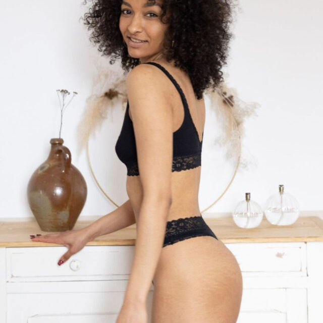 Lemahieu - 2x Strings Dentelle - Noir - Femme