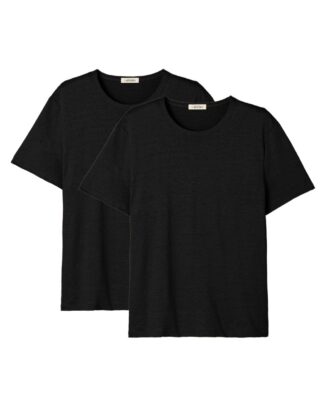 2x T-shirts 100% Lin – Noir – Homme – Homme par la marque Maison Lemahieu Maison Lemahieu - 2x T-shirts 100% Lin – Noir – Homme – Homme