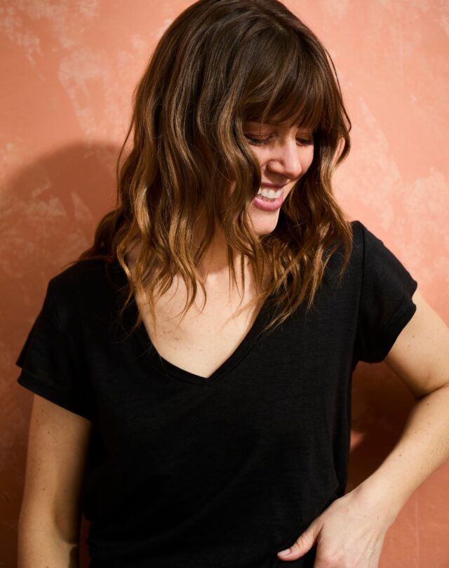 Lemahieu - 2x T-shirts col V 100% Lin - Noir - Femme - Femme