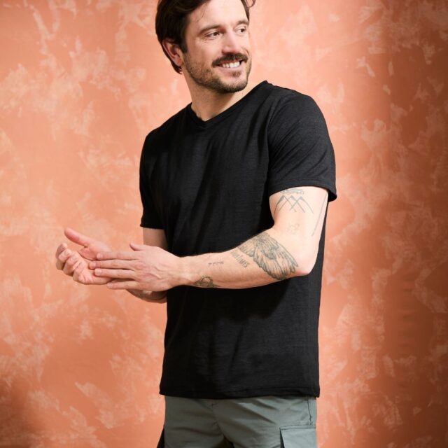 Lemahieu - 2x T-shirts 100% Lin col V - Noir - Homme