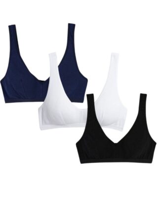 Maison Lemahieu - 3x Brassières à pinces – Noir – Blanc – Marine – Femme
