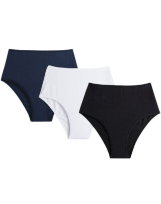 Maison Lemahieu - 3x Culottes taille haute – Marine + Noir + Blanc – Femme