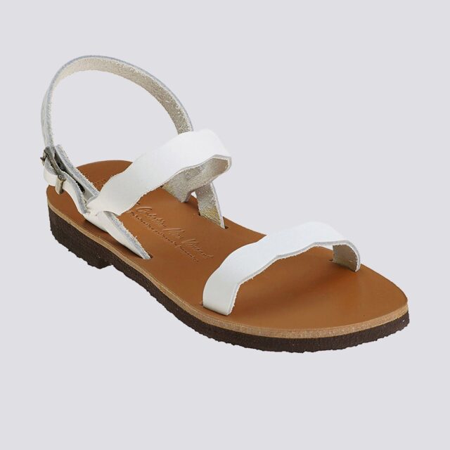 MAX VINCENT - SANDALES DOUBLE BRIDE DIVINE cuir blanc Femme