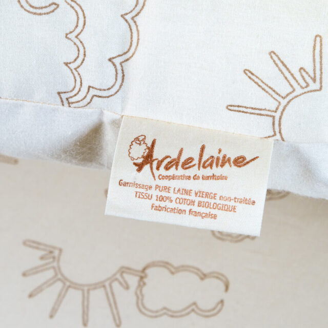 Ardelaine - Oreiller de voyage en laine et sa taie