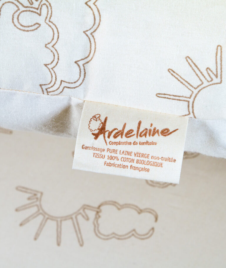 Ardelaine - Oreiller de voyage en laine et sa taie
