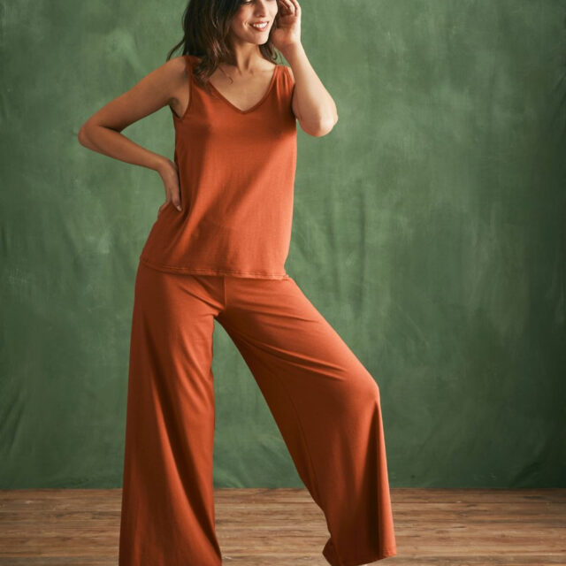 Lemahieu - Pantalon de nuit - Terracotta - Femme