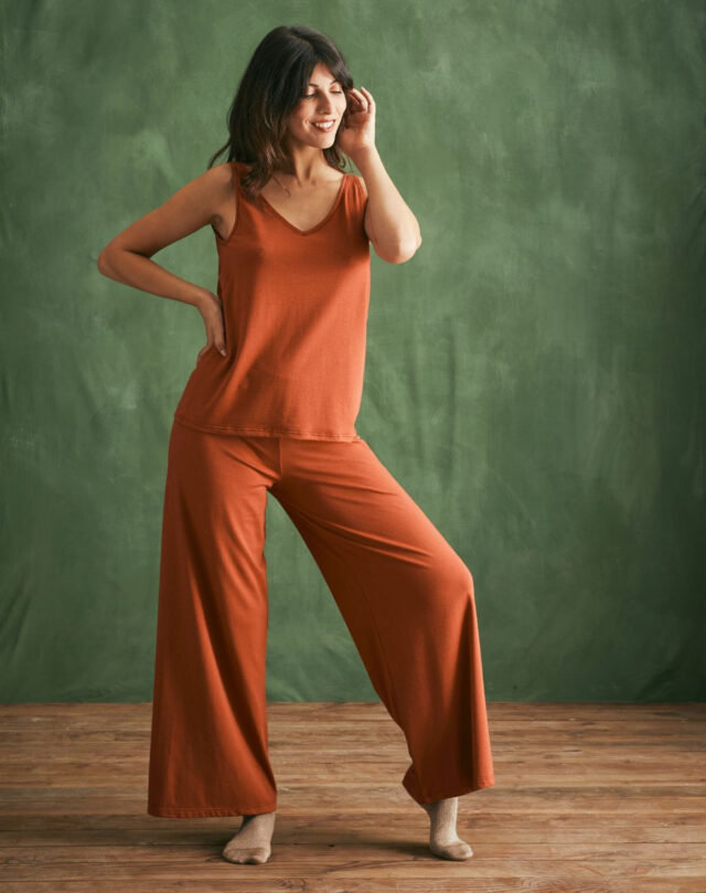 Lemahieu - Pantalon de nuit - Terracotta - Femme