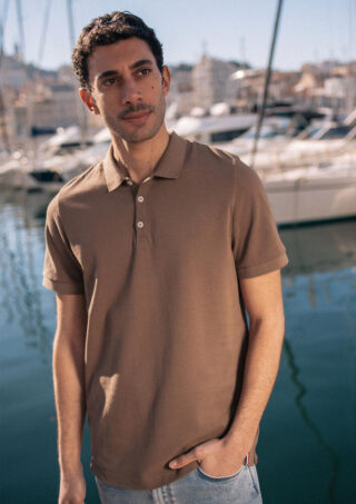 Polo Partage Marron par la marque Montlimart Montlimart - Polo Partage Marron