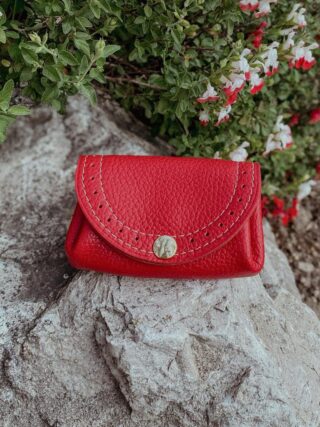 Maison Rottier - Porte-Monnaie Cuir Rouge  Mathilde