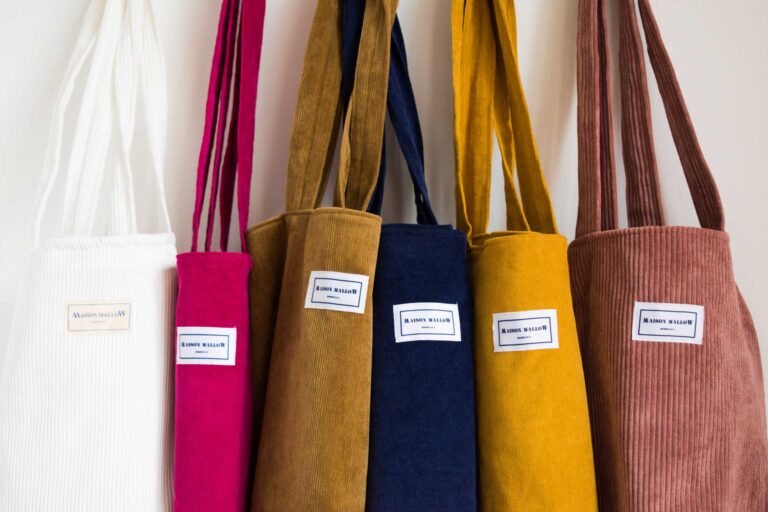 Maison Mallow - Sac Cabas en Velours Jaune Moutarde