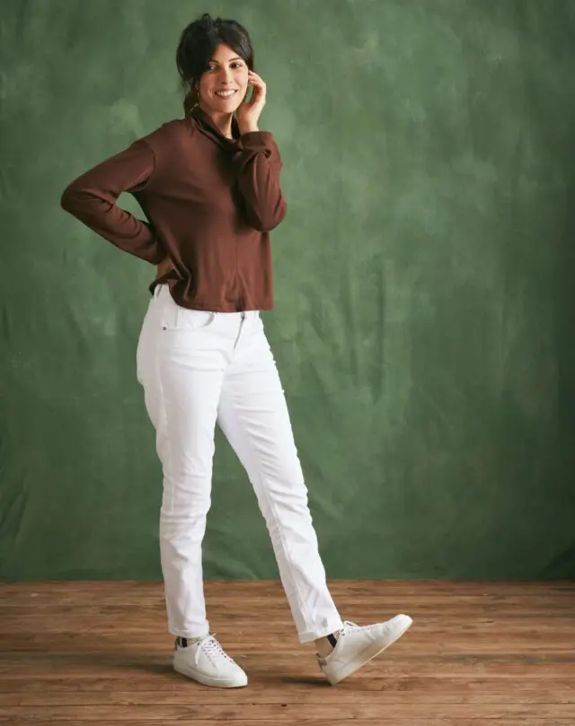 Maison Lemahieu - Pull col montant chocolat – Femme – Femme