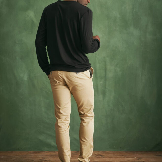 Lemahieu - Pull col V 100% Laine mérinos - Noir - Homme