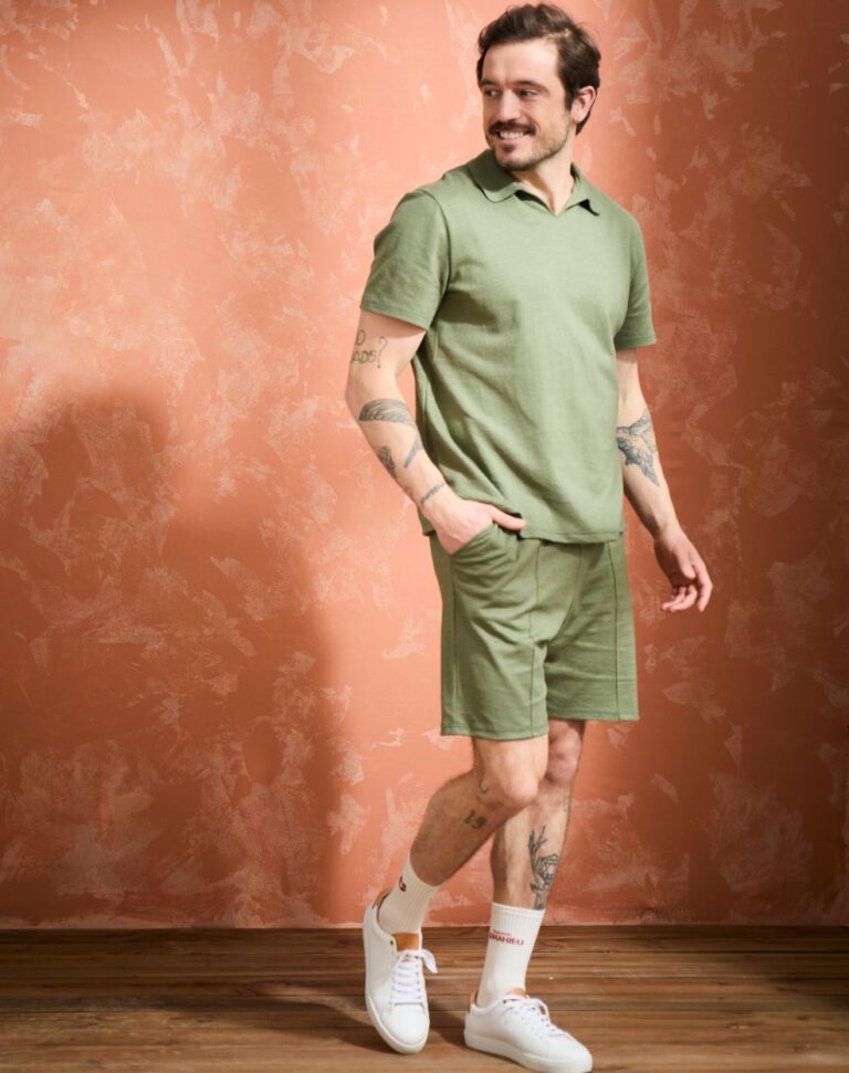 Lemahieu - Short lin/coton - Kaki - Homme