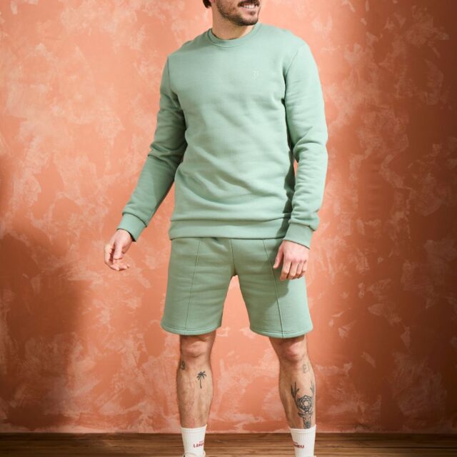 Lemahieu - Short molleton - Sauge - Homme