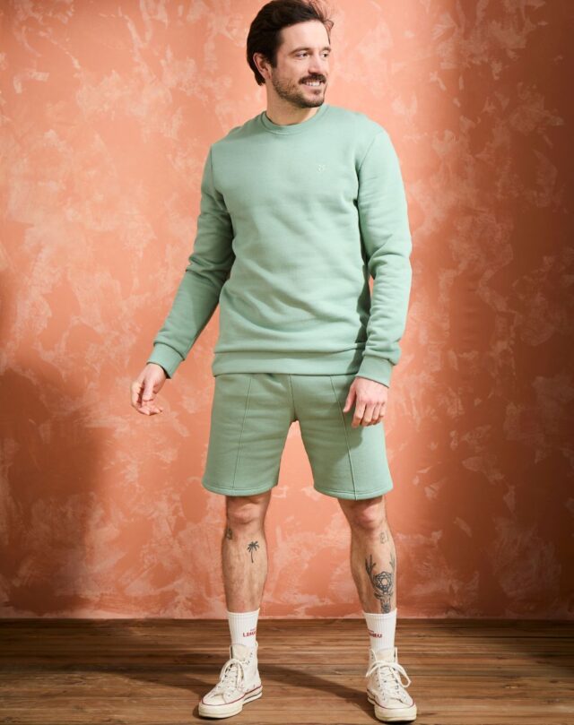 Lemahieu - Short molleton - Sauge - Homme