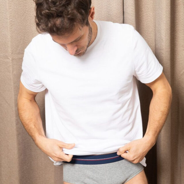 Lemahieu - Slip en Coton BIO - Gris - Terracotta - Homme